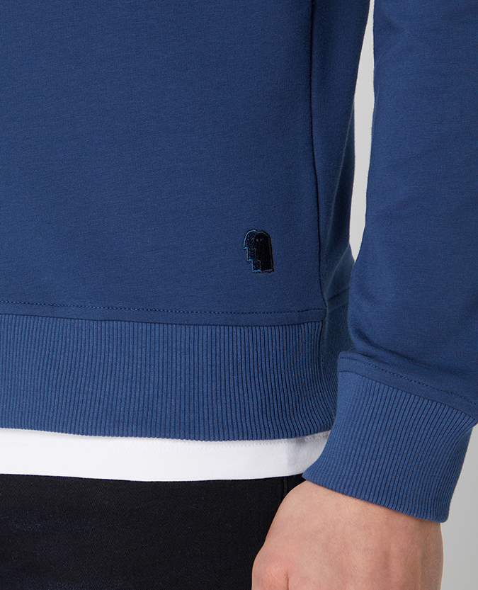Tapered Fit Cotton-Stretch Half-Zip Sweatshirt
