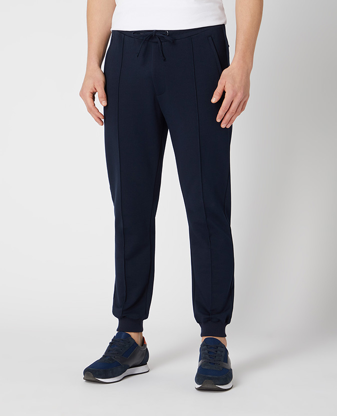 Tapered Fit Cotton-Blend Jogger Bottoms