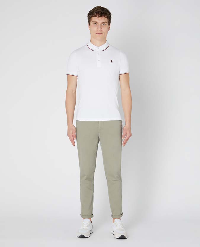 Tapered Fit Cotton-Blend Polo Shirt
