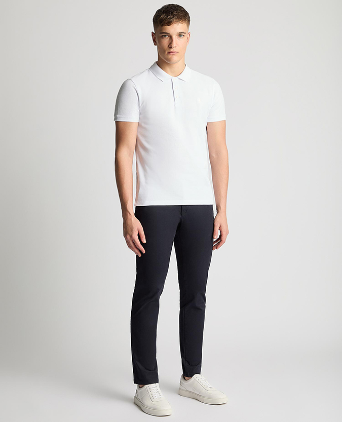 Tapered Fit Cotton Pique Polo Shirt