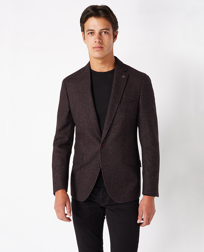 Tapered Fit Wool-Rich Tweed Jacket