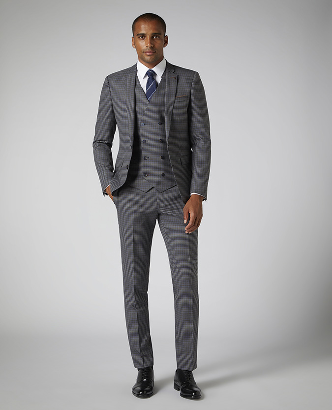 X-Slim Fit Checked Stretch Mix and Match Suit