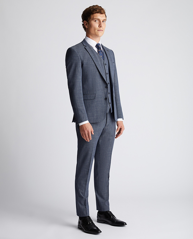 Slim Fit Checked Stretch Suit Jacket