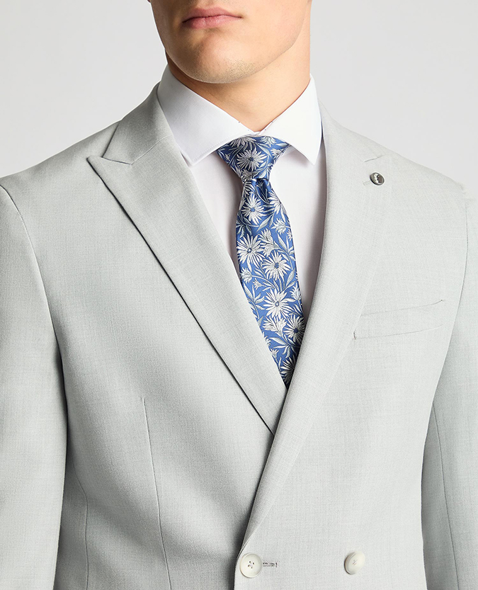Slim Fit Stretch Double Breasted Suit Jacket