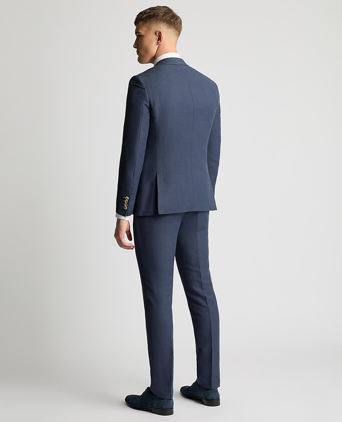 Slim Fit Linen-Blend Suit Jacket