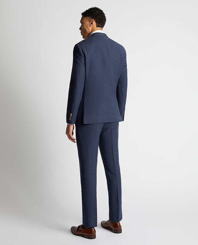 Tapered Fit Linen-Blend Suit Jacket