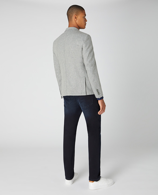 Slim Fit Wool-Blend Stretch Jacket