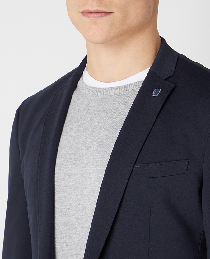 Slim Fit Cotton-Stretch Jersey Jacket