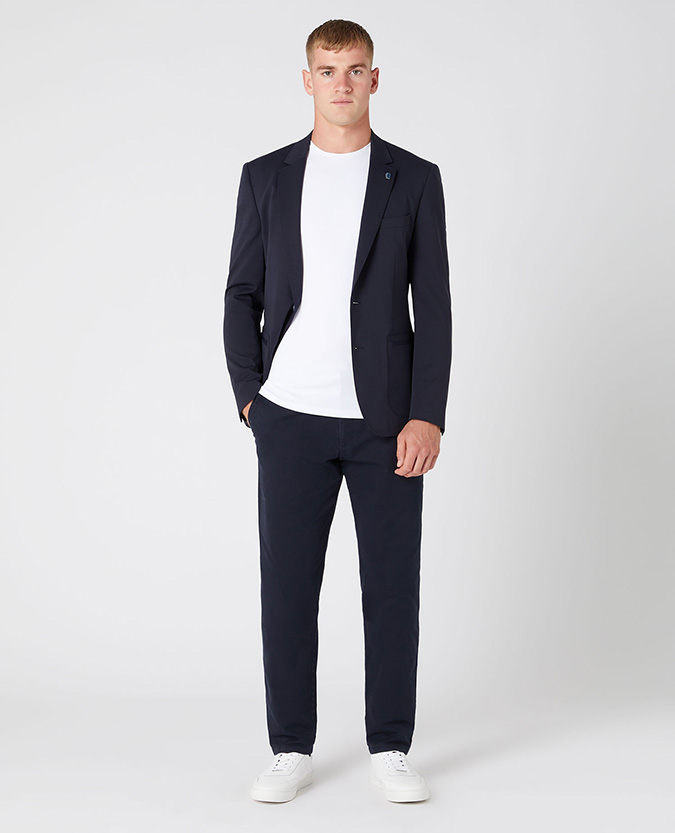 Tapered Fit Cotton-Stretch Jersey Jacket