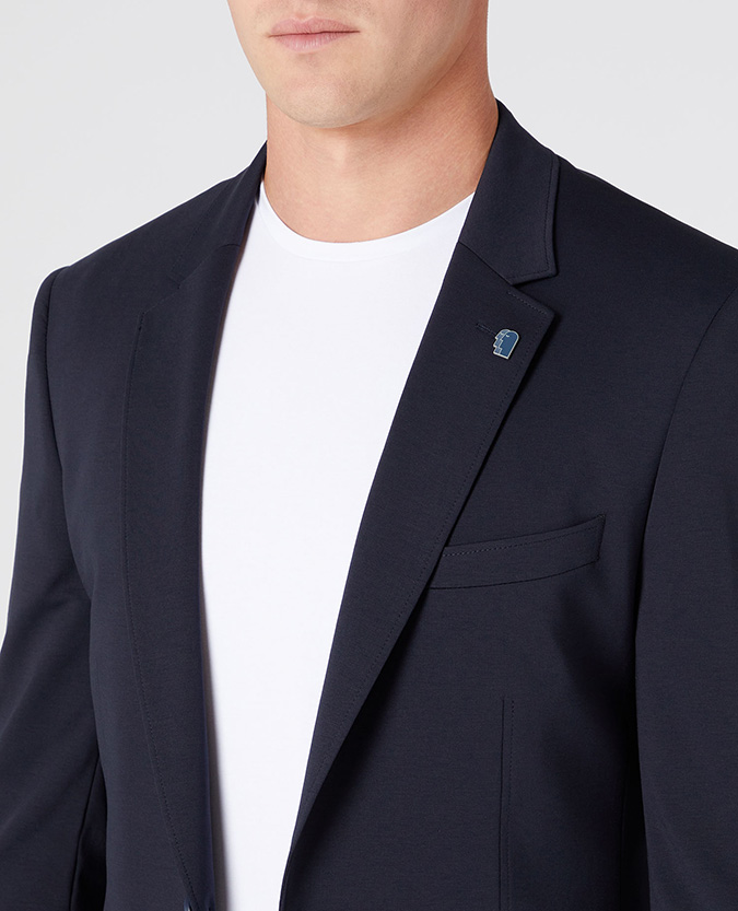 Tapered Fit Cotton-Stretch Jersey Jacket