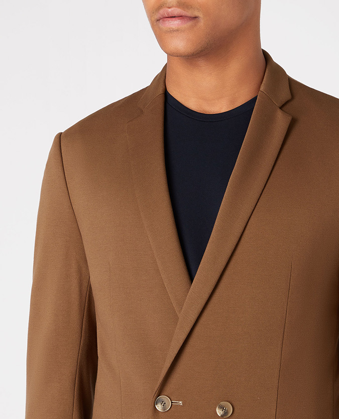 Slim Fit Double Breasted Stretch Jacket