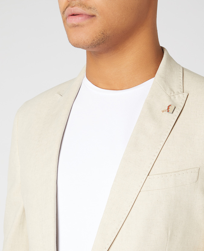 Slim Fit Cotton-Linen Jacket
