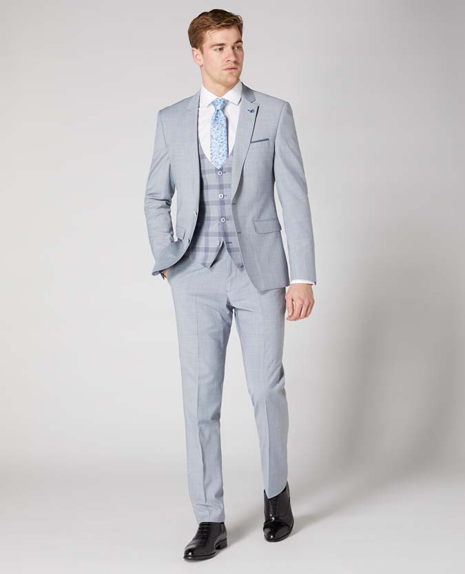 Slim Fit Wool Blend Stretch 3 piece suit