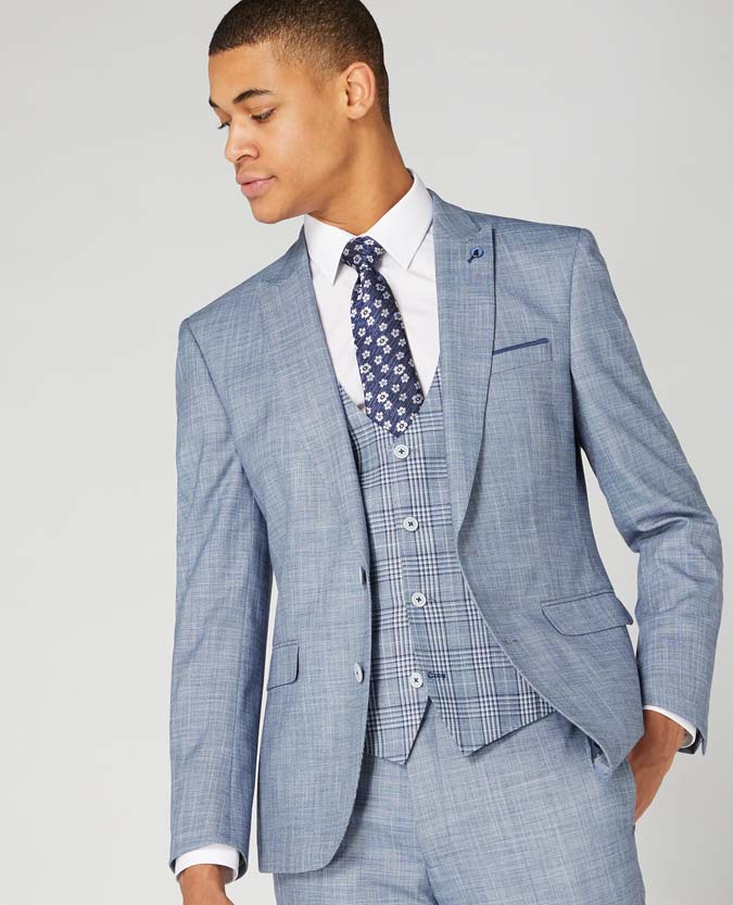 contrast 3 piece suit