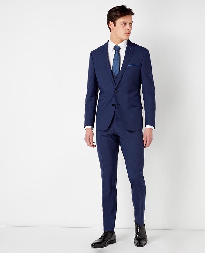 Tapered Fit Micro-Check Wool-Rich Mix and Match Suit