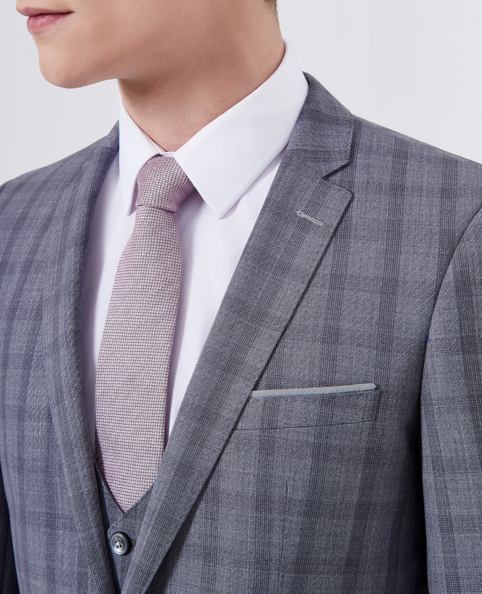 X-Slim Fit Checked Wool-Blend Stretch Mix and Match Suit
