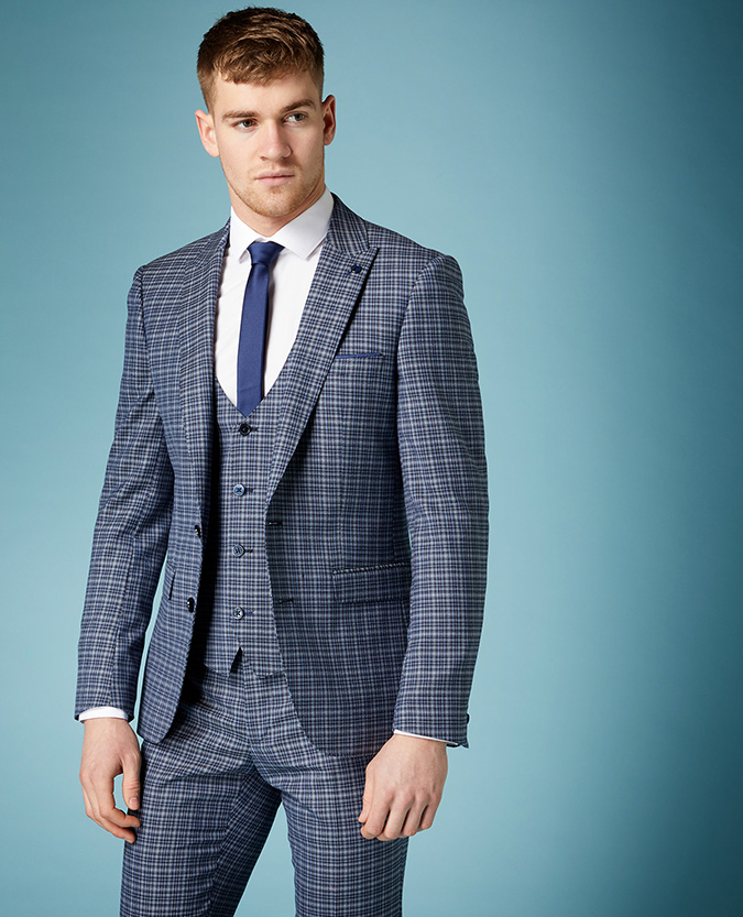 X-slim Fit Checked Wool-Rich Mix and Match Suit