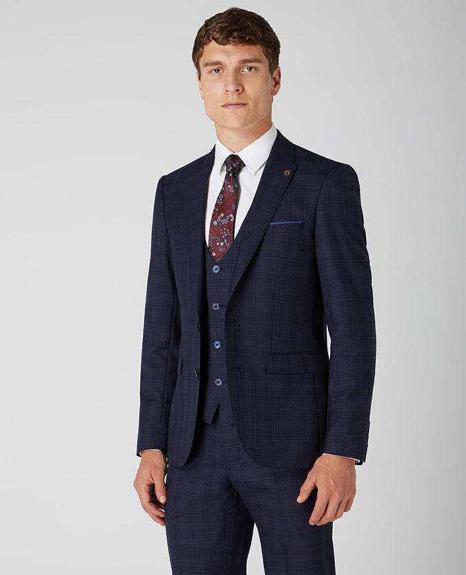 X-Slim Fit Checked Wool Rich Mix and Match Suit