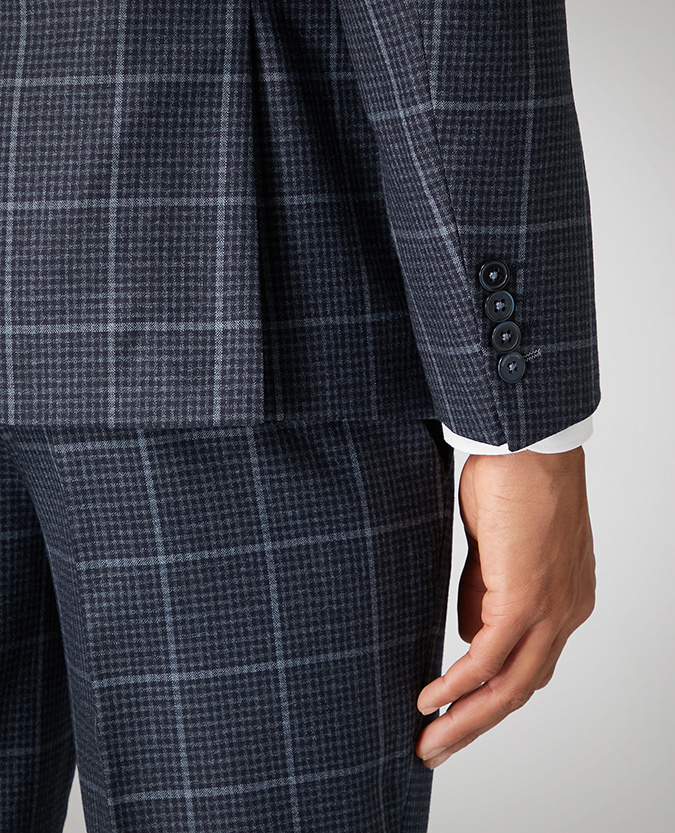 Slim Fit Checked Pure Wool Mix and Match Suit