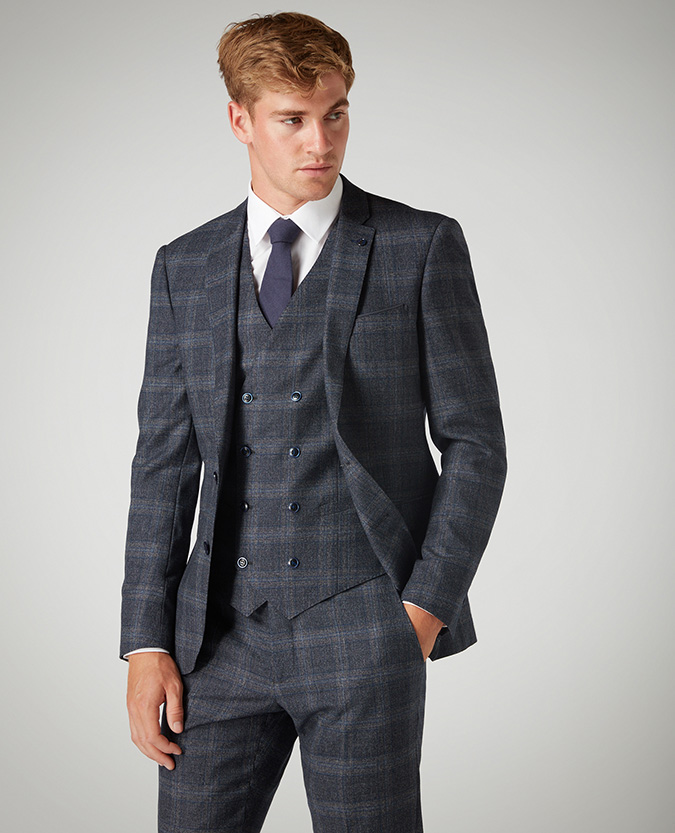 X-Slim Fit Checked Wool-Rich Stretch Mix and Match Suit Jacket