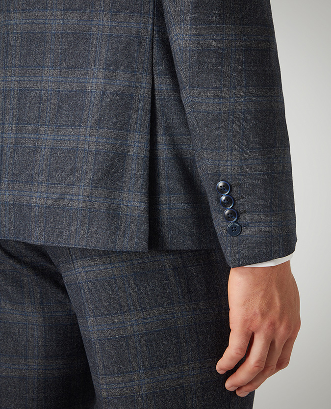 X-Slim Fit Checked Wool-Blend Stretch Mix and Match Suit Jacket