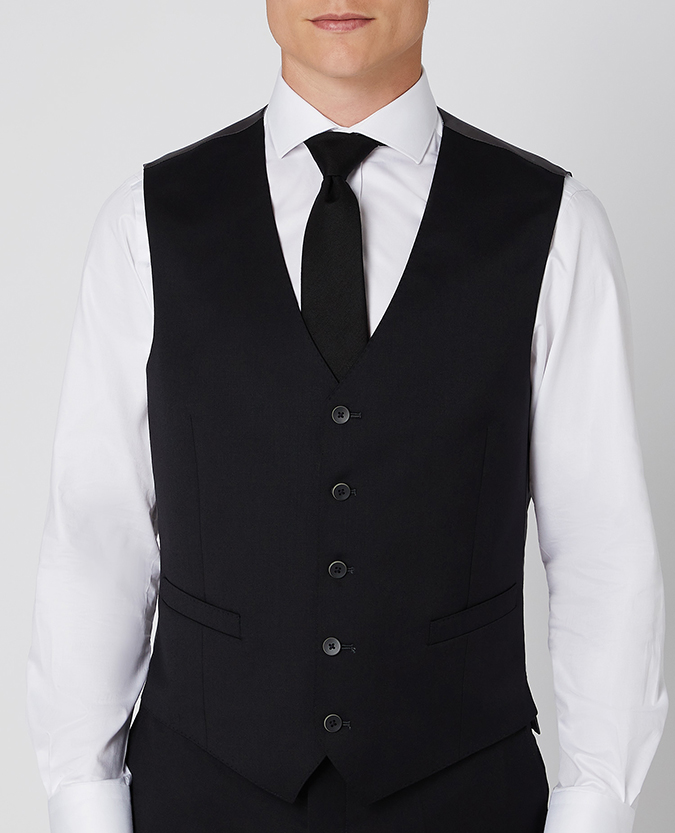 Tapered Fit Wool-Blend Stretch Mix and Match Suit Waistcoat