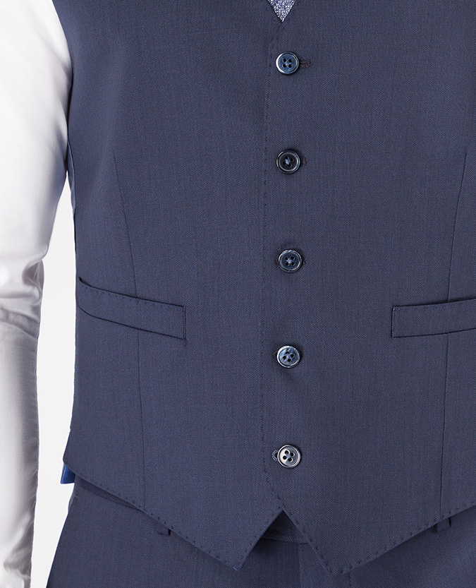 Tapered Fit Wool-Blend Stretch Mix and Match Waistcoat