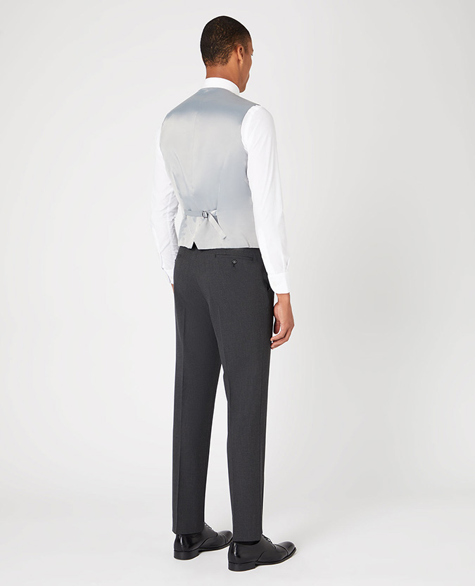 Tapered fit polyviscose stretch waistcoat