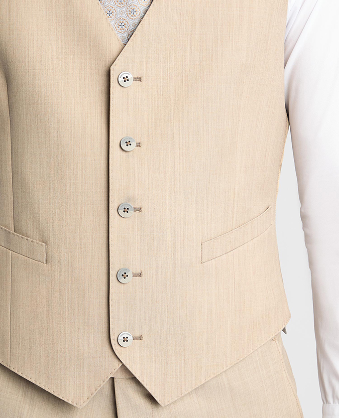 Tapered Fit Wool-Stretch Mix and Match Suit Waistcoat