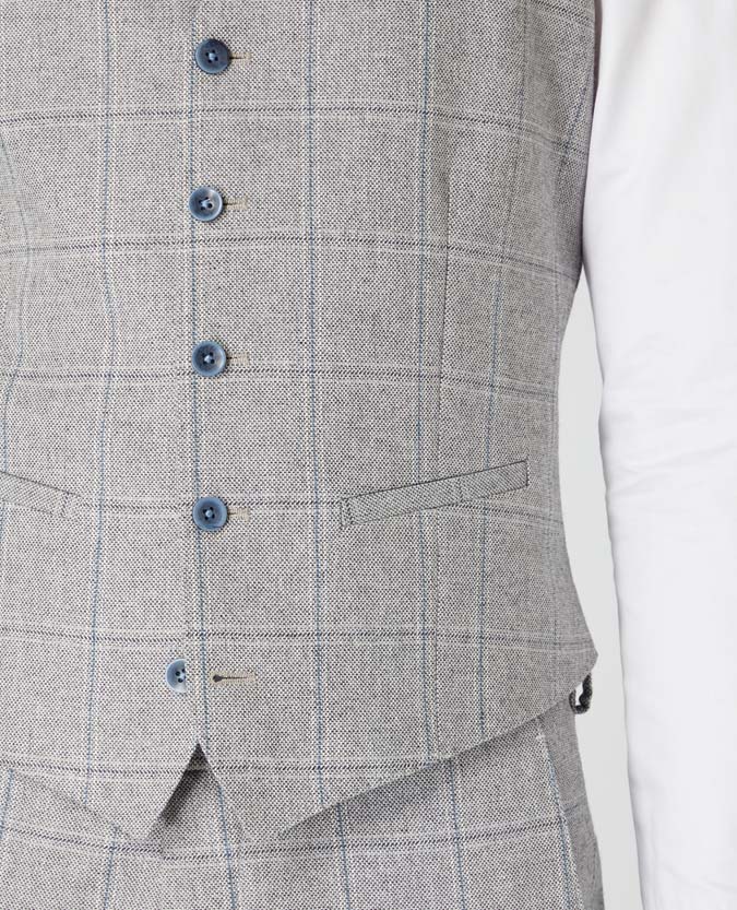 Slim Fit Checked Cotton-Wool Waistcoat