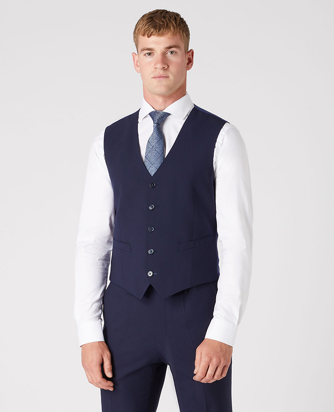 Tapered Fit Wool-Rich Mix and Match Waistcoat
