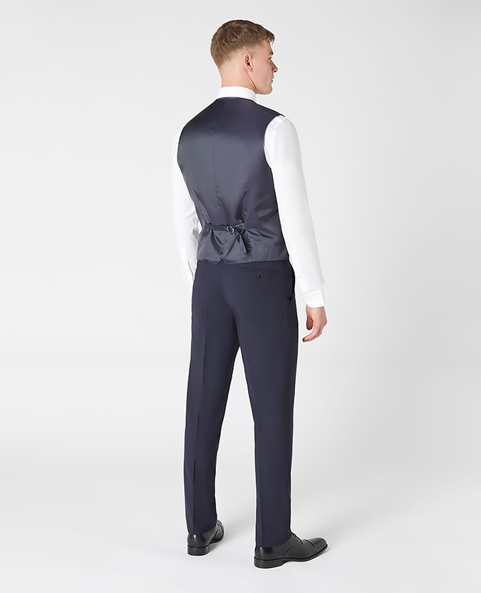 Tapered Fit Wool Blend Stretch Waistcoat