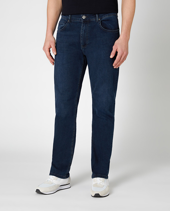 Straight Leg Cotton-Stretch Jeans