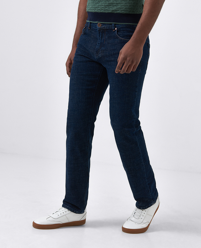 Straight Leg Cotton-Stretch Jean