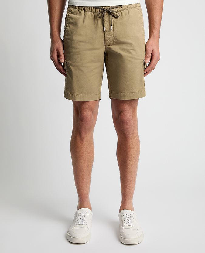 Slim Leg Cotton Stretch Cargo Shorts