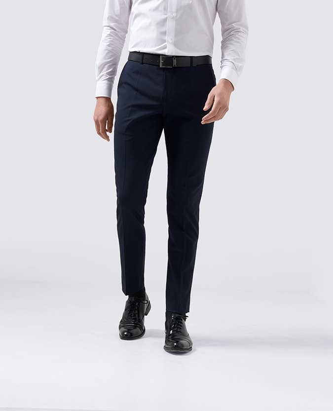 Slim Leg Wool-Blend Stretch Formal Trouser