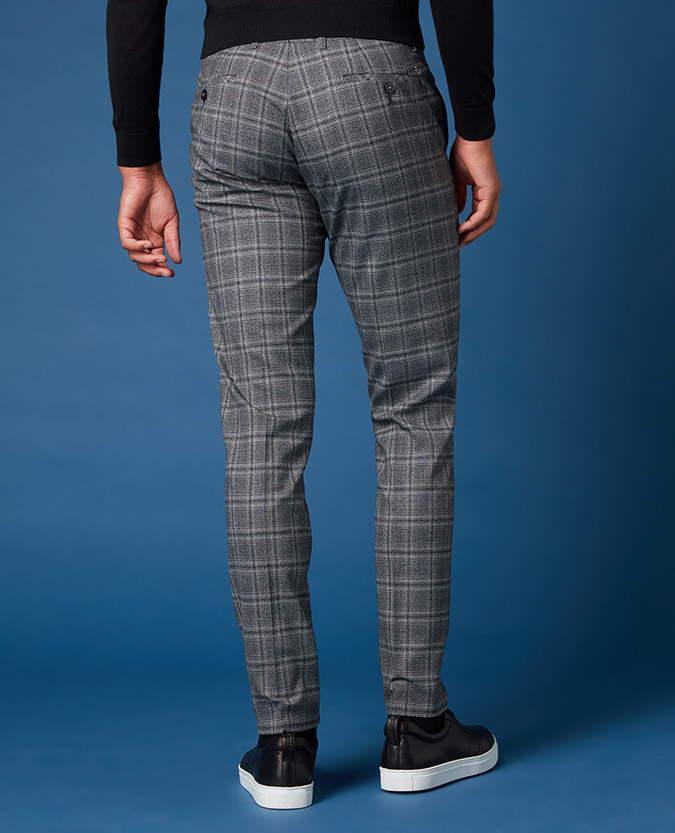 X-Slim Fit Checked Formal Trousers