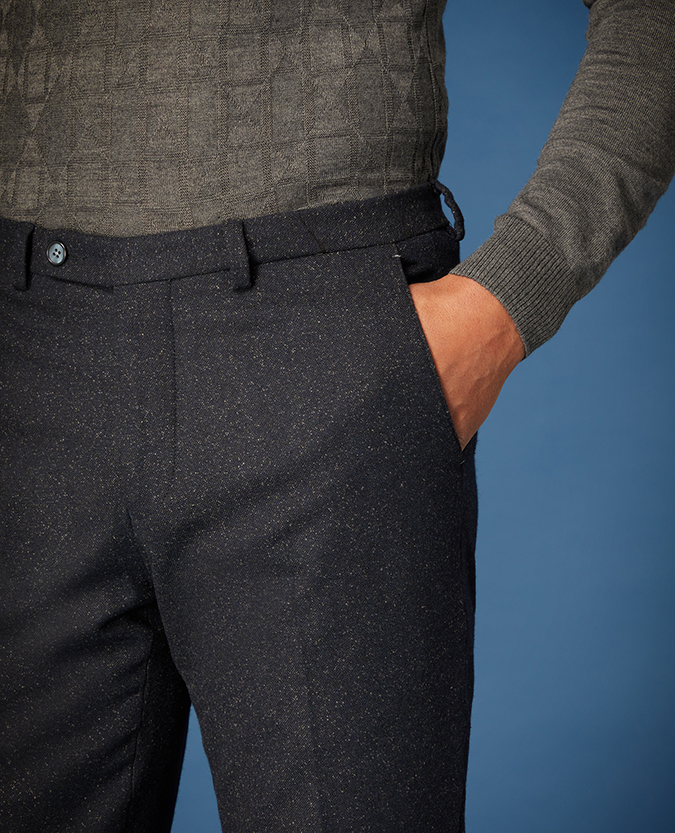 Slim Leg Wool-Rich Casual Suit Trousers