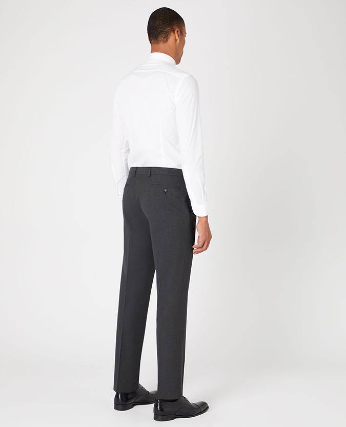 Tapered fit polyviscose stretch formal trousers
