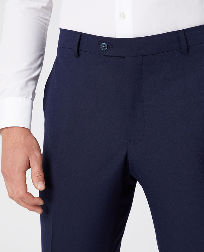Tapered Leg Stretch Formal Trousers .