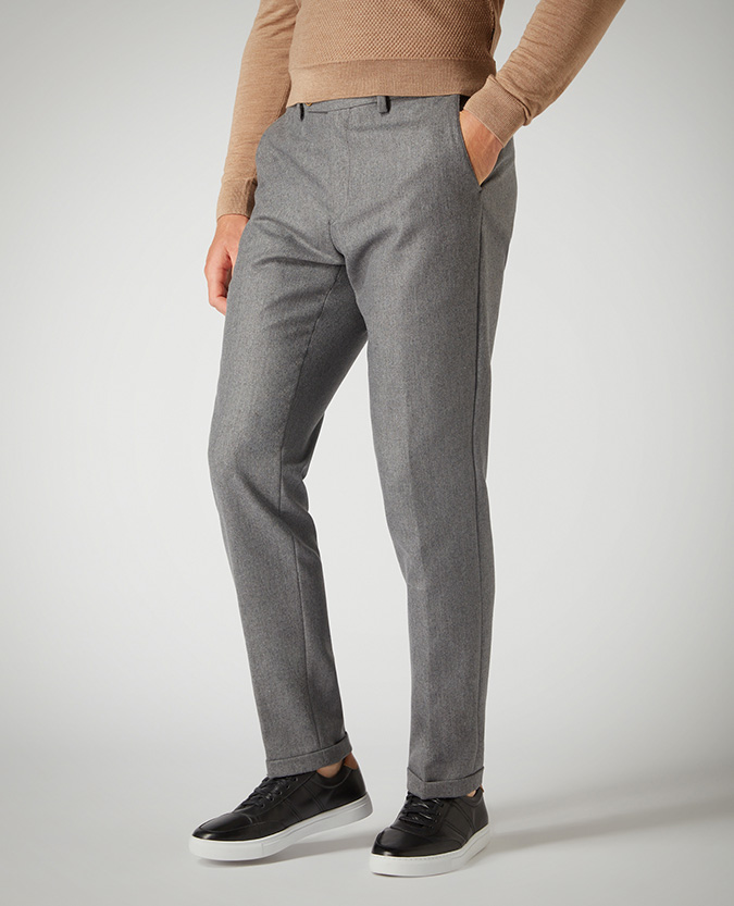 Slim Leg Wool-Rich Formal Trousers