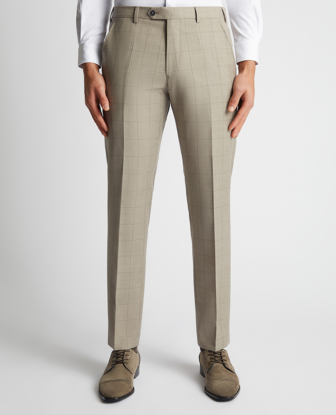 Slim leg checked wool rich mix and match suit trouser