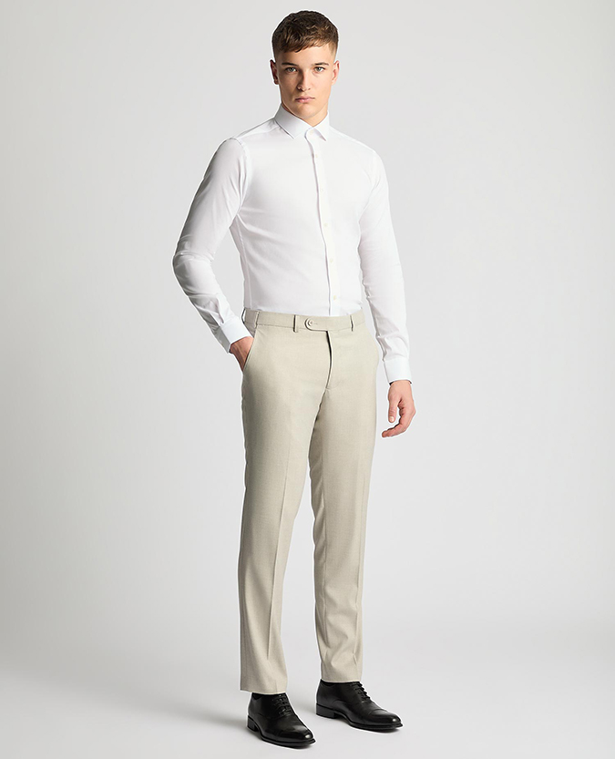 Polyviscose stretch formal trousers