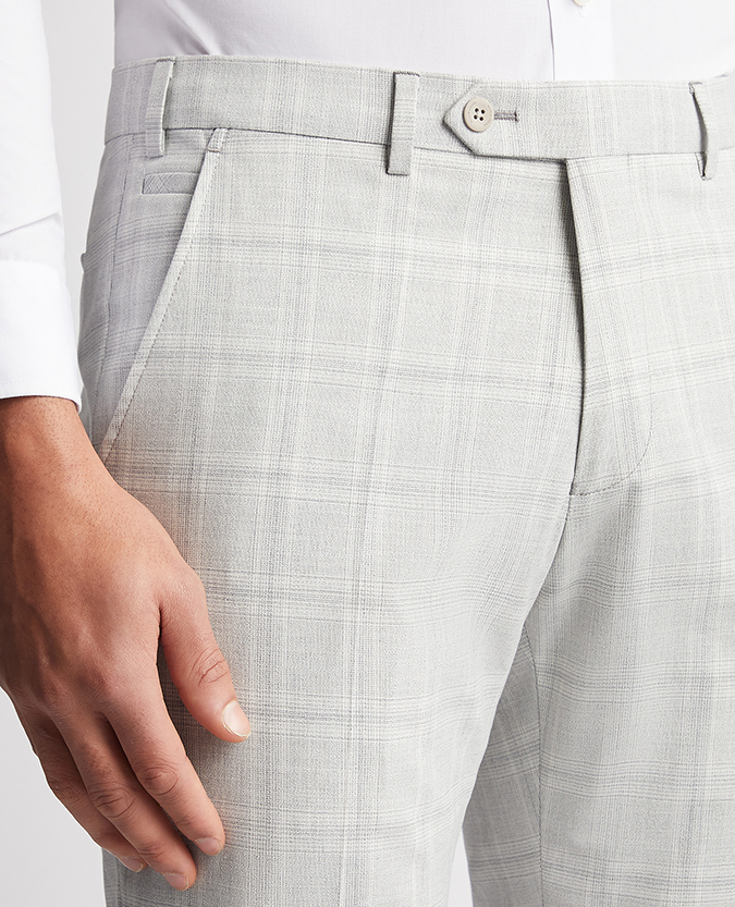 Checked Stretch Formal Trousers