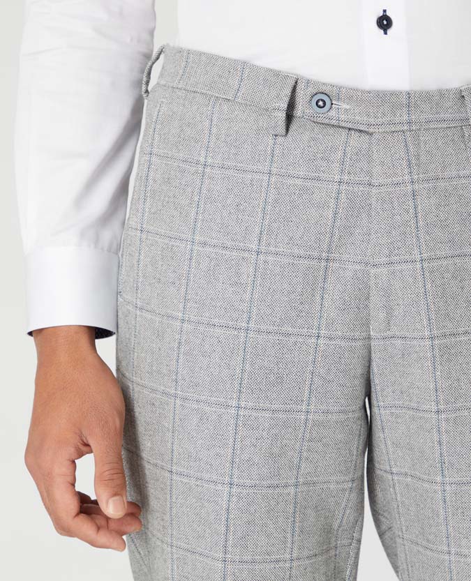 Slim Leg Checked Cotton-Wool Trousers