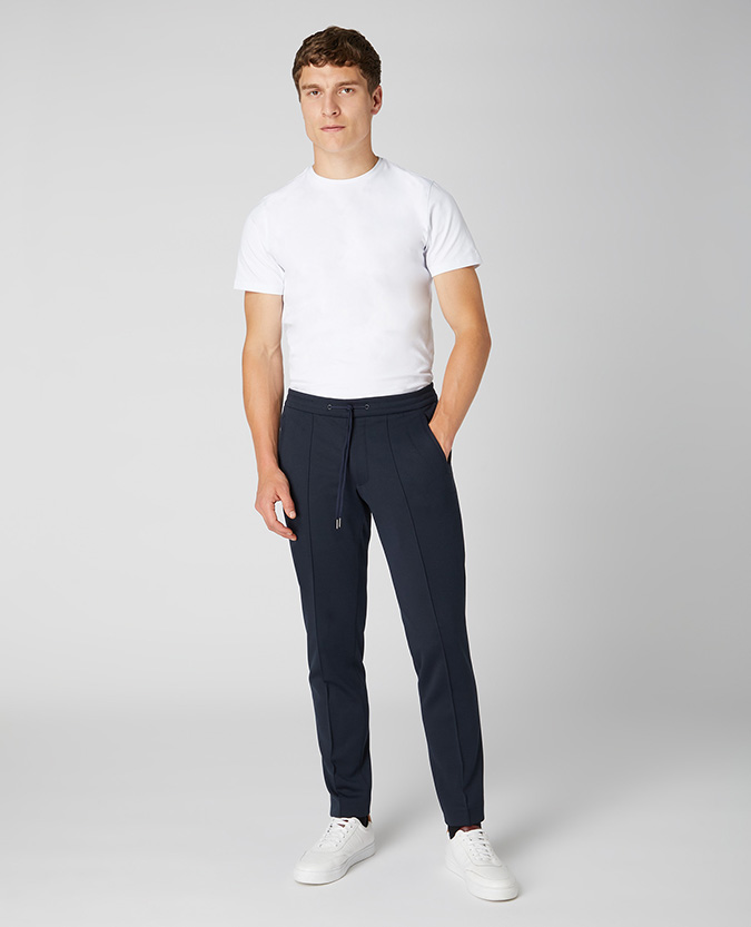 Slim Fit Poly-Viscose Stretch Trousers