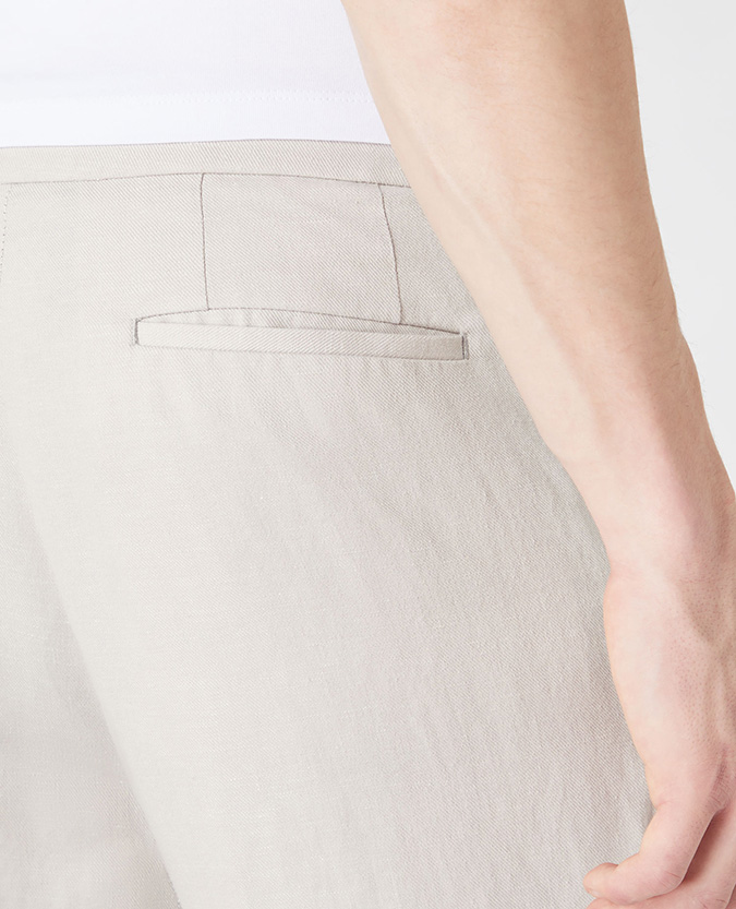 Slim Fit Linen-Blend Trousers