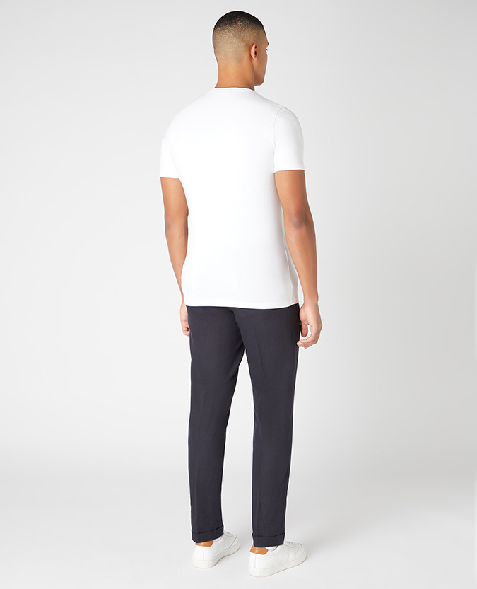 Slim Fit Linen-Blend Trousers
