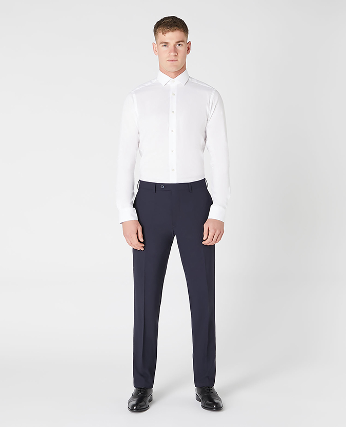 Tapered fit wool blend stretch mix and match suit trouser