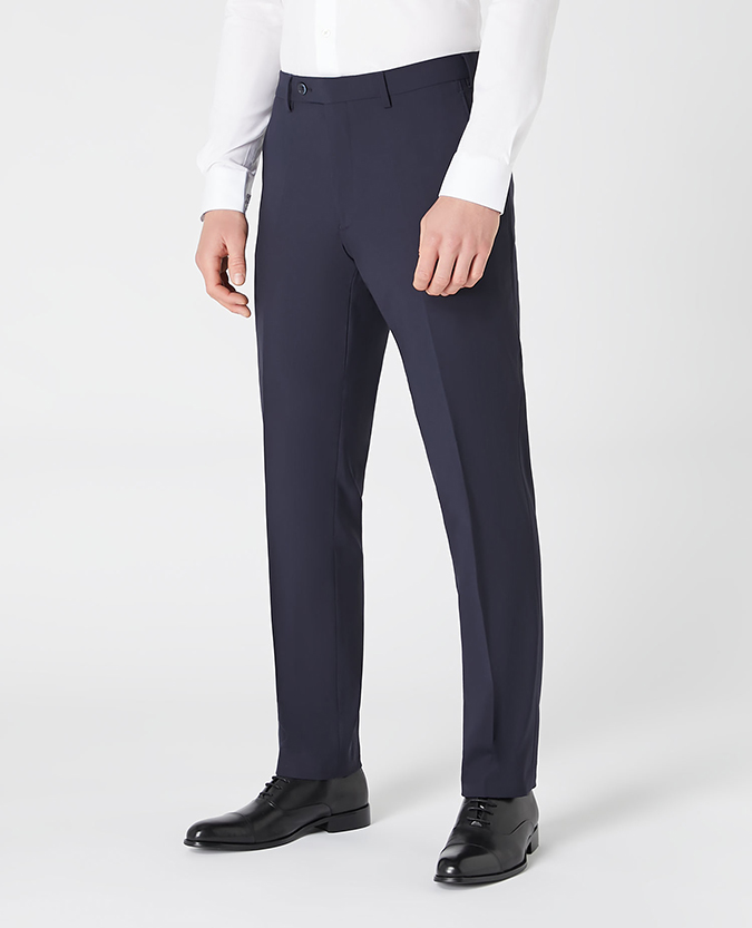 Tapered fit wool blend stretch mix and match suit trouser